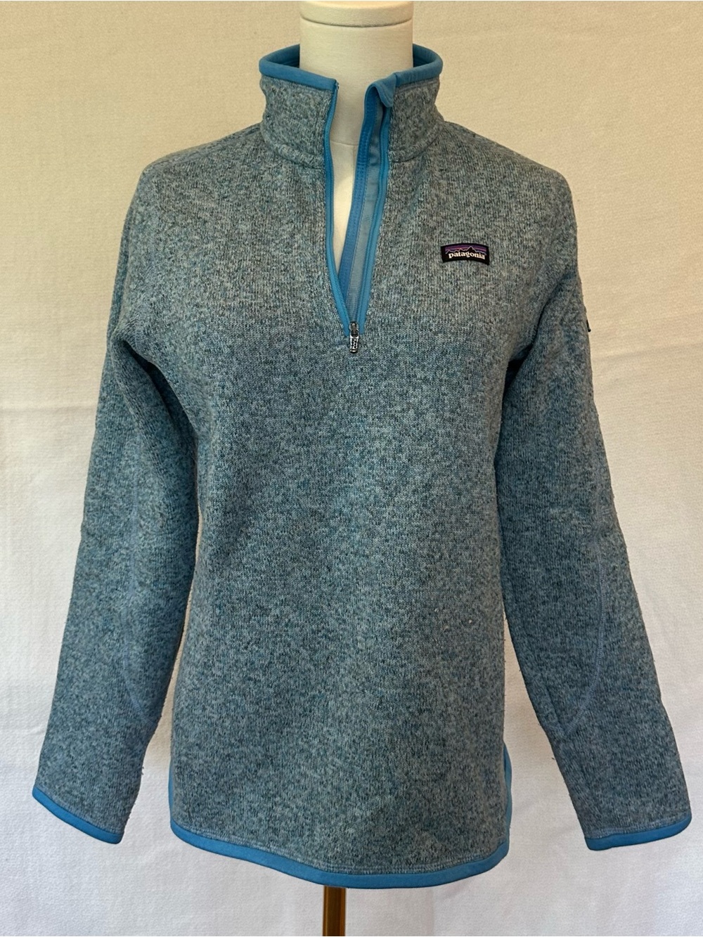 Patagonia Heathered Light Blue Quarter-Zip Pullover